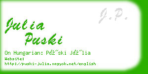 julia puski business card